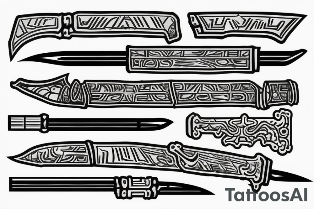 katana blade-handle tattoo idea