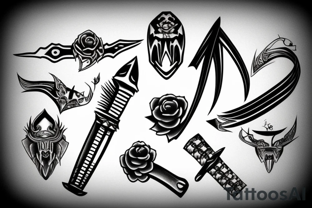 katana blade-handle tattoo idea