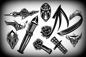 katana blade-handle tattoo idea