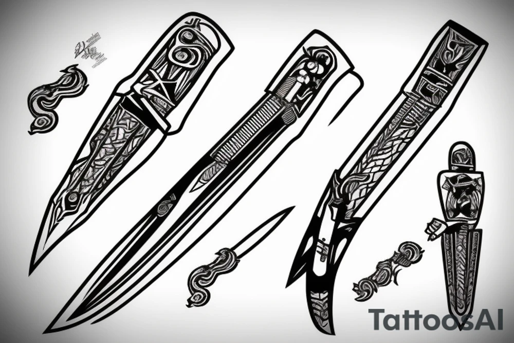 katana blade-handle tattoo idea
