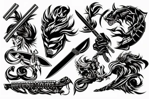 katana blade-handle tattoo idea