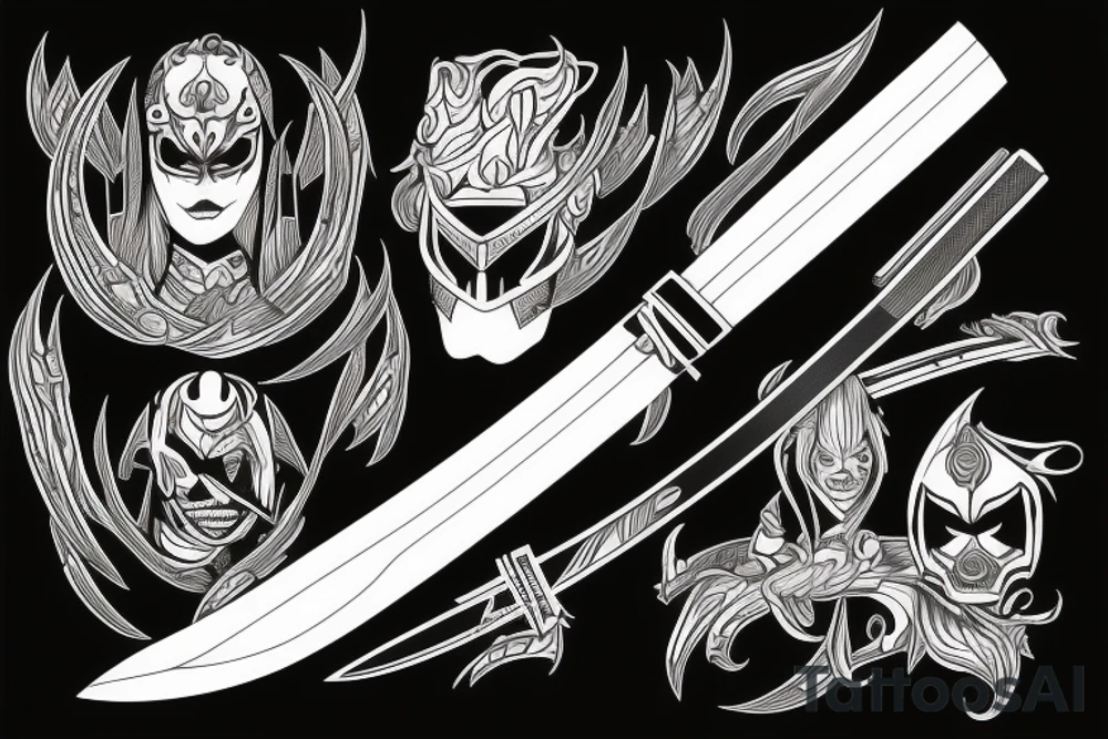 katana blade-handle tattoo idea