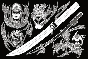 katana blade-handle tattoo idea