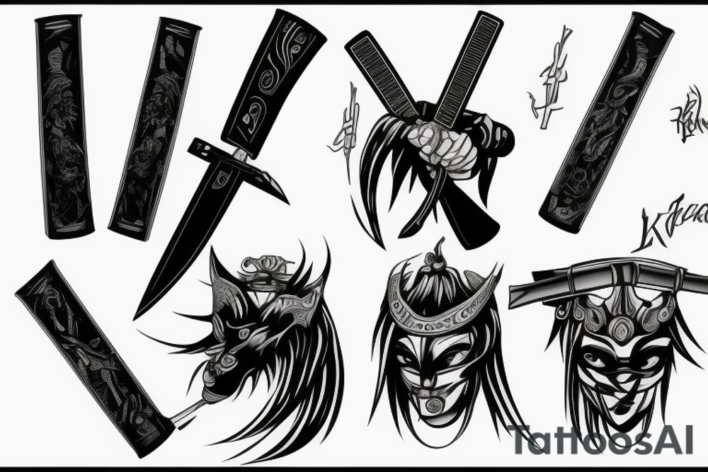 katana blade-handle tattoo idea