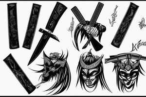 katana blade-handle tattoo idea