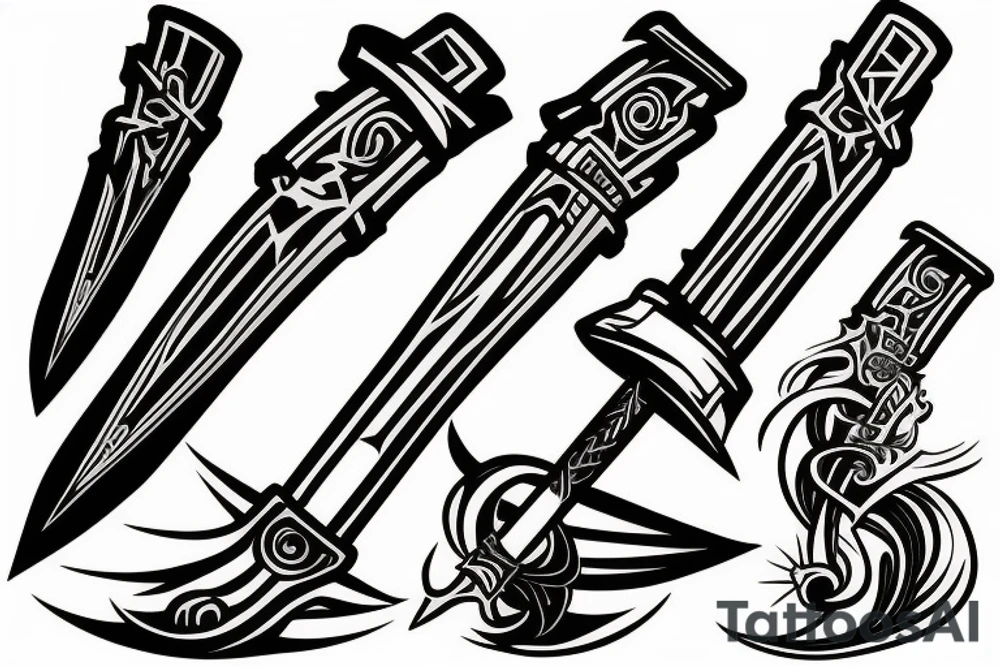 katana blade-handle tattoo idea