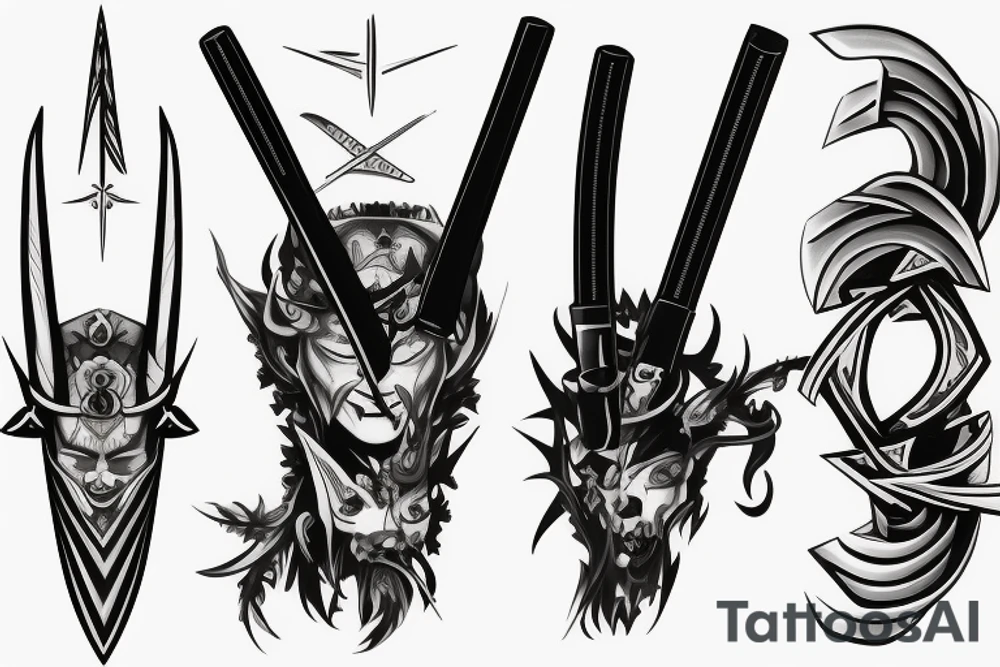katana blade-handle tattoo idea