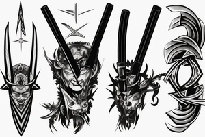 katana blade-handle tattoo idea