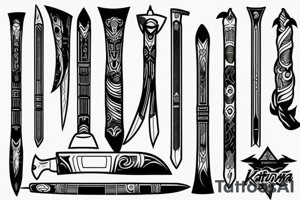 katana blade-handle tattoo idea