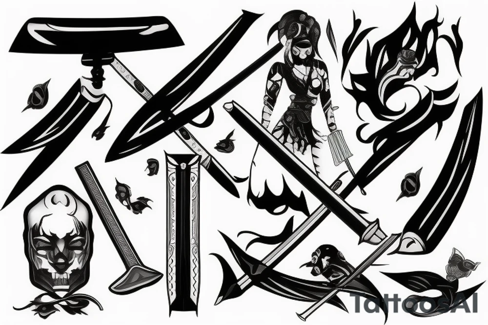katana blade-handle tattoo idea