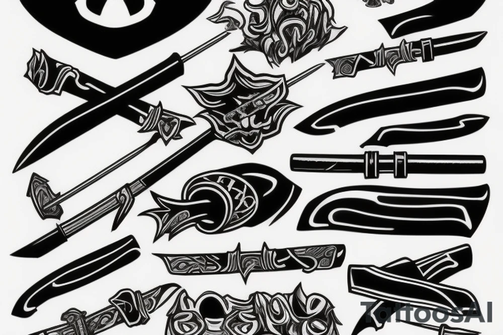 katana blade-handle tattoo idea