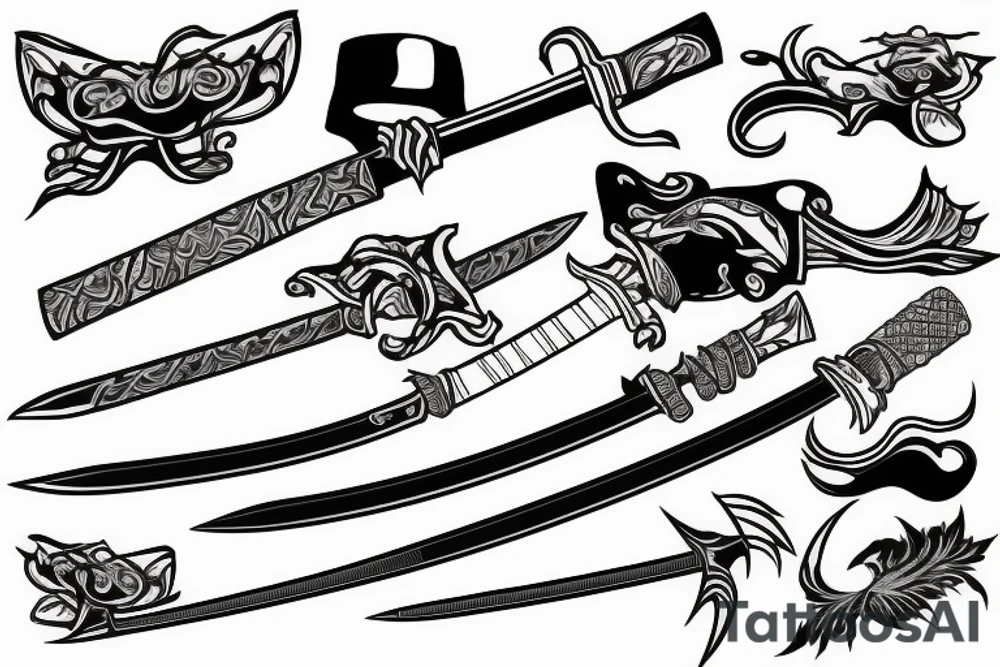 katana blade-handle tattoo idea