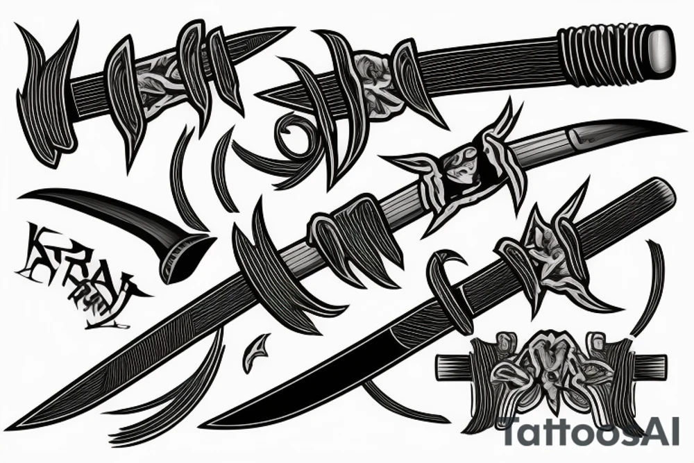 katana blade-handle tattoo idea