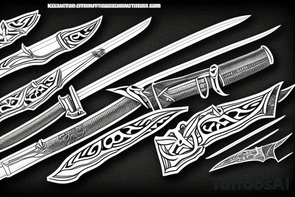 katana blade-handle tattoo idea