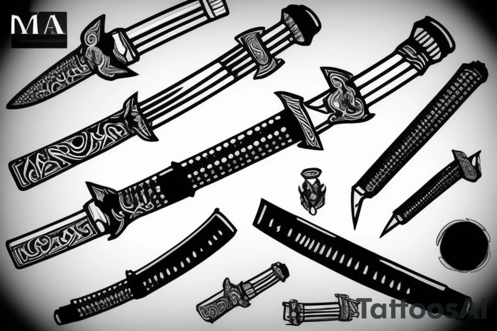 katana blade-handle tattoo idea