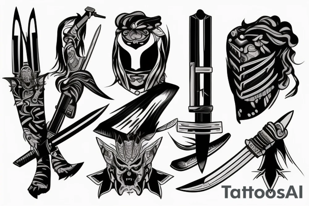 katana blade-handle tattoo idea