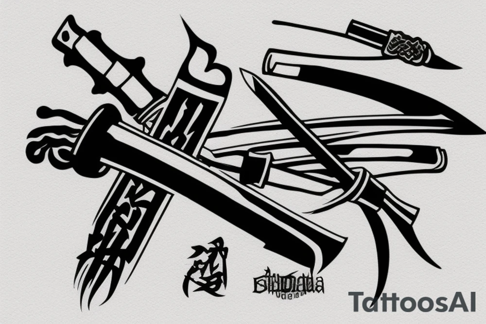katana blade-handle tattoo idea