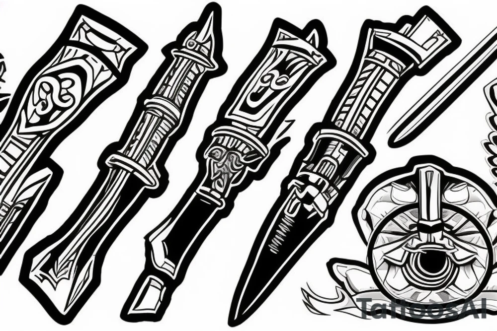 katana blade-handle tattoo idea