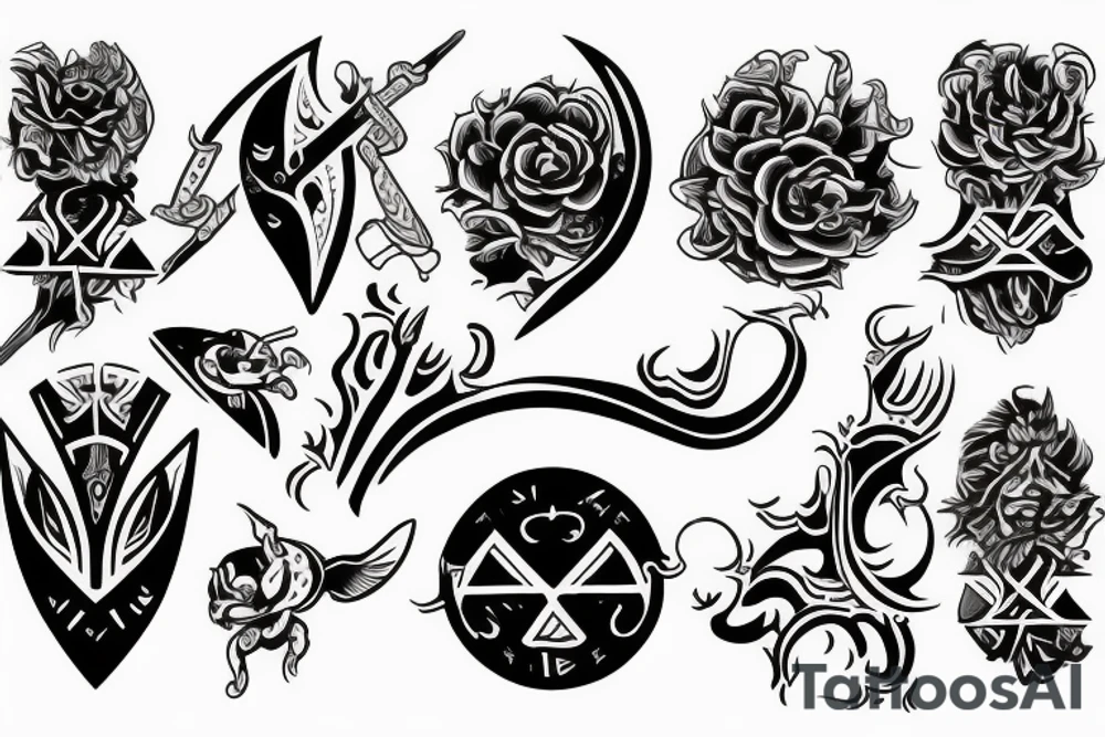 katanablade-handle tattoo idea