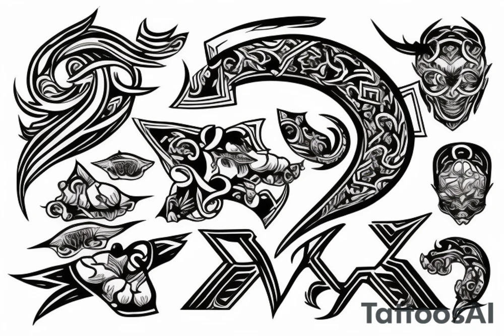 katanablade-handle tattoo idea