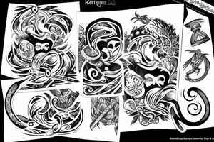 katanablade-handle tattoo idea