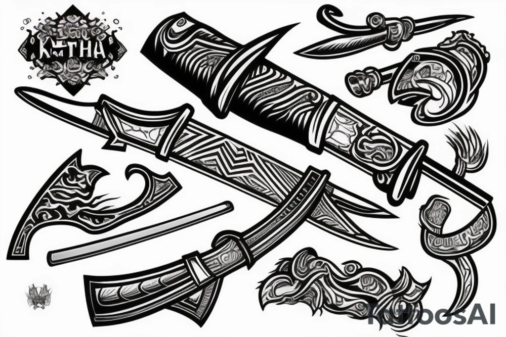 katana handle tattoo idea