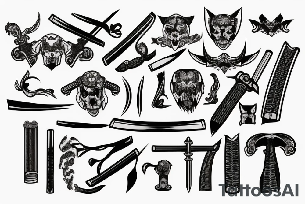 katana handle tattoo idea