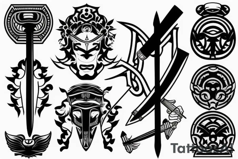 katana handle tattoo idea