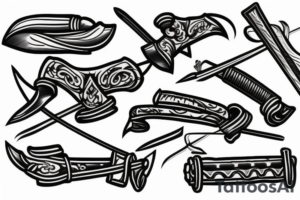 katana handle tattoo idea