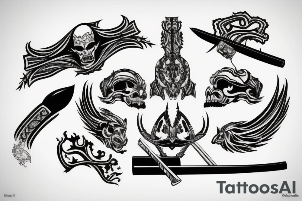 katana handle tattoo idea