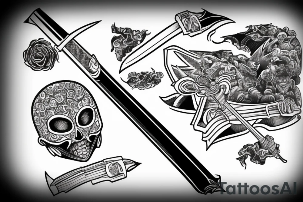 katana handle tattoo idea