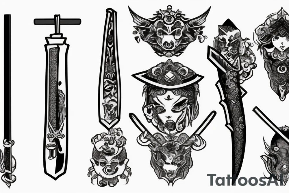 katana handle tattoo idea
