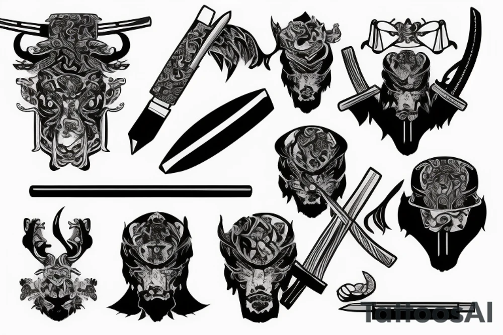 katana handle tattoo idea