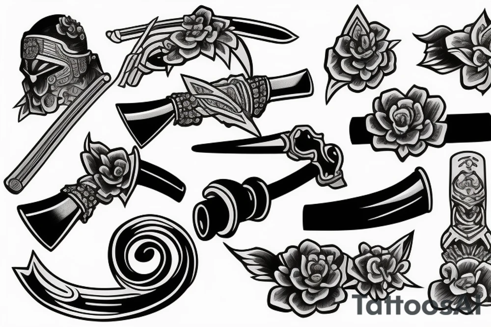 katana handle tattoo idea