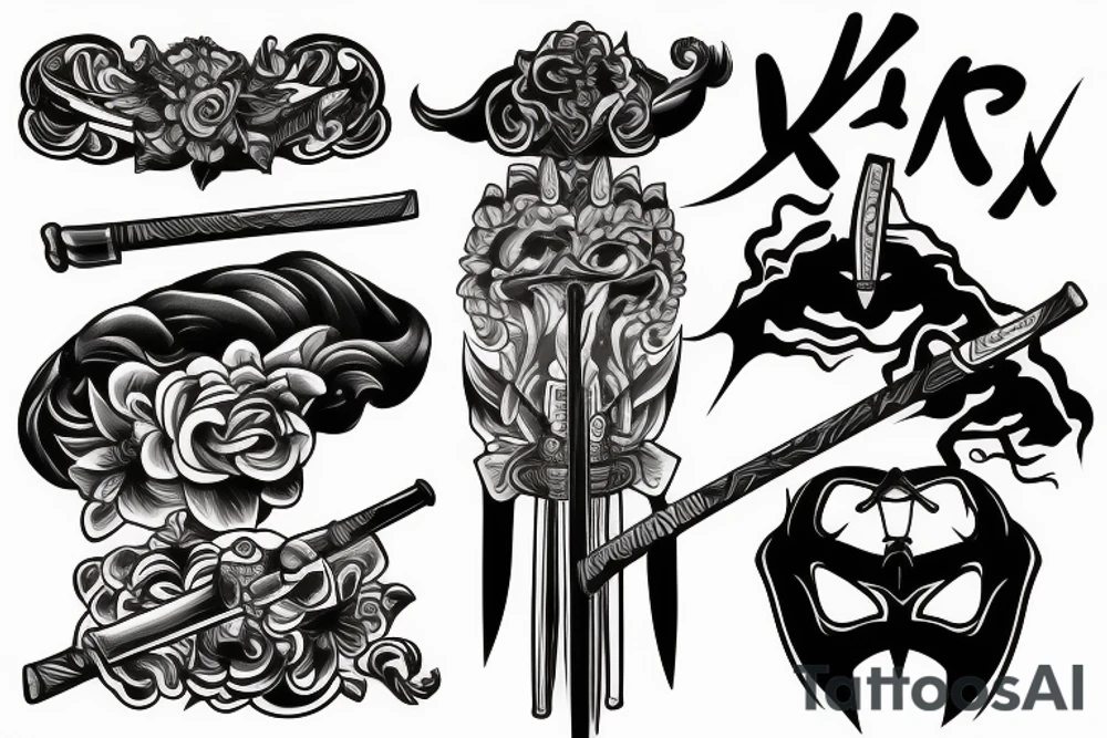 katana handle tattoo idea