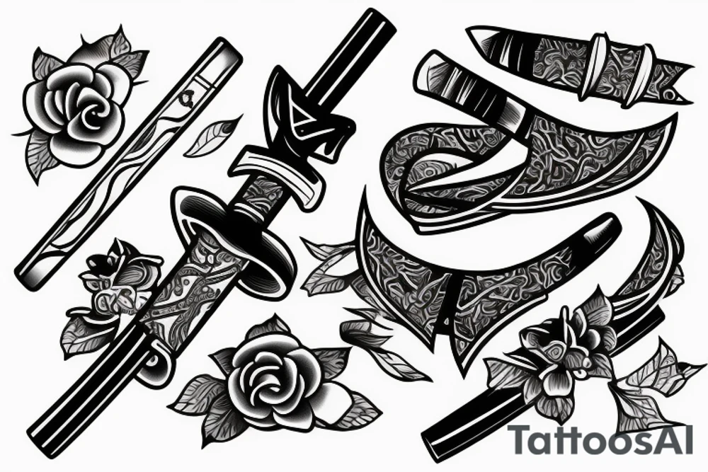 katana handle tattoo idea
