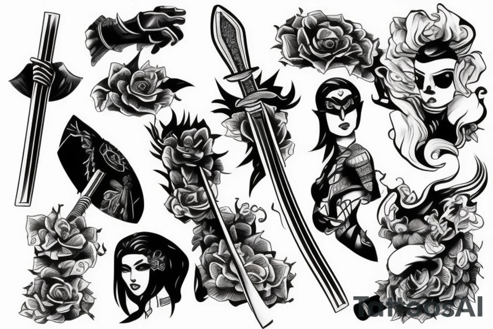katana handle tattoo idea