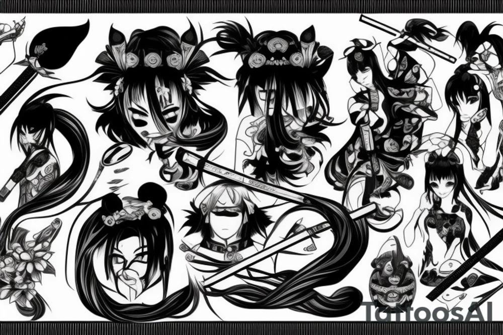 katana-handle anime style tattoo idea