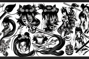 katana-handle anime style tattoo idea