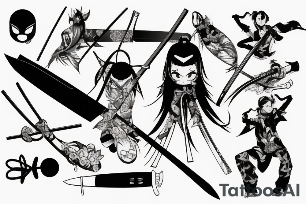 katana-handle anime style tattoo idea