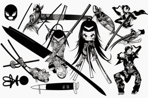 katana-handle anime style tattoo idea
