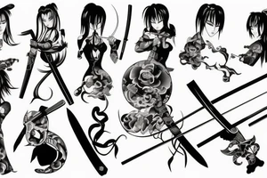 katana-handle anime style tattoo idea