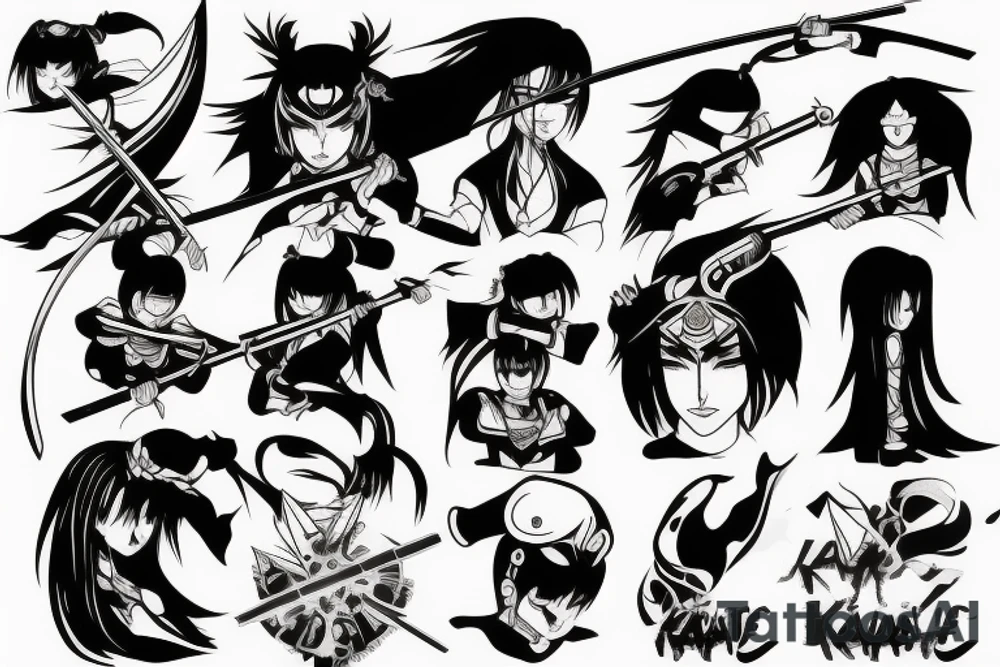 katana-handle anime style tattoo idea