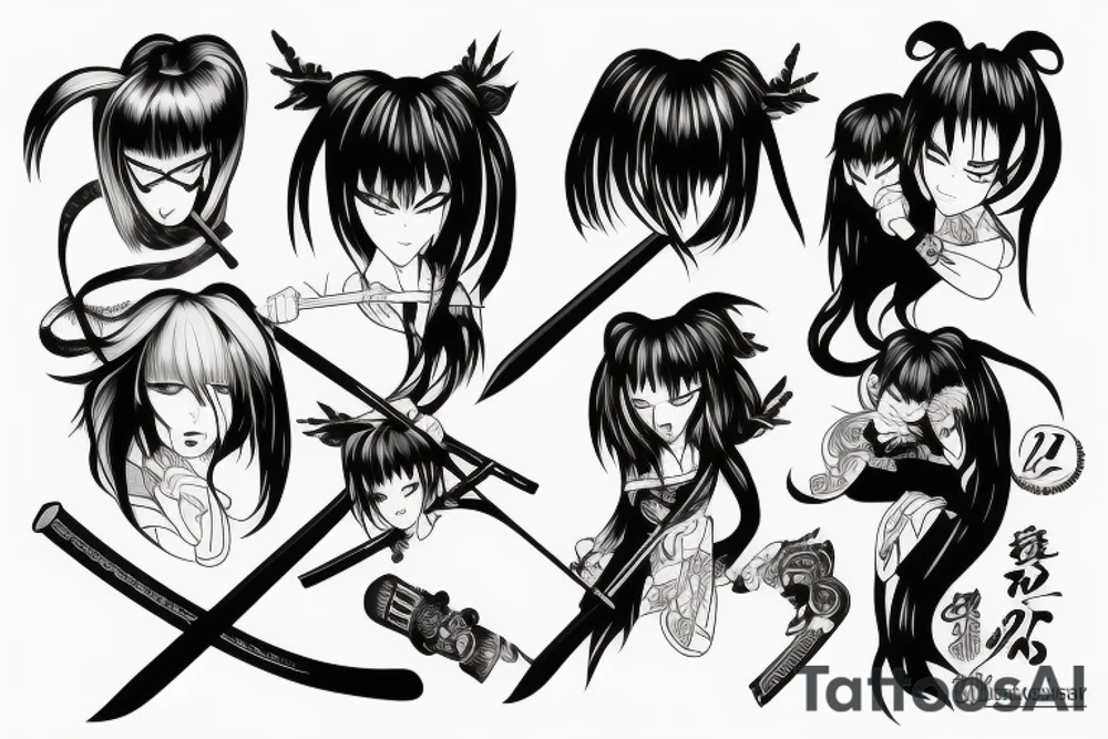 katana-handle anime style tattoo idea