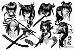 katana-handle anime style tattoo idea