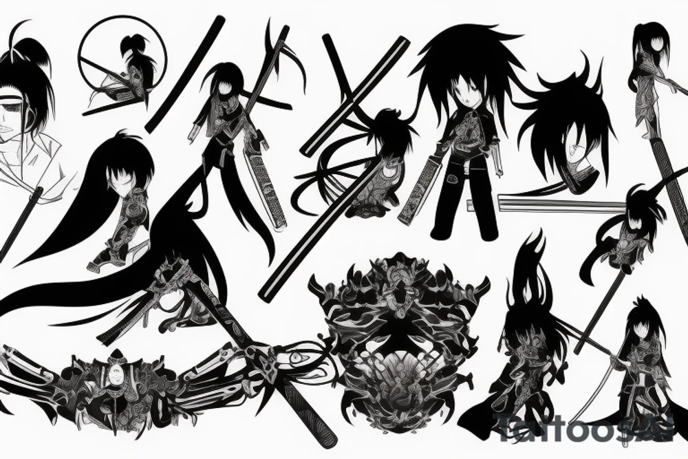 katana-handle anime style tattoo idea