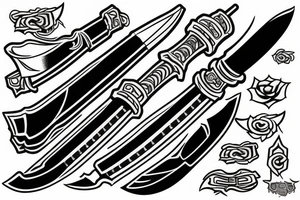 katana blade handle tattoo idea