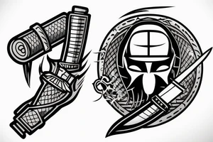 katana blade handle tattoo idea