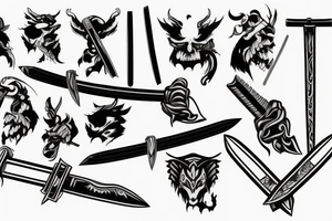 katana blade handle tattoo idea