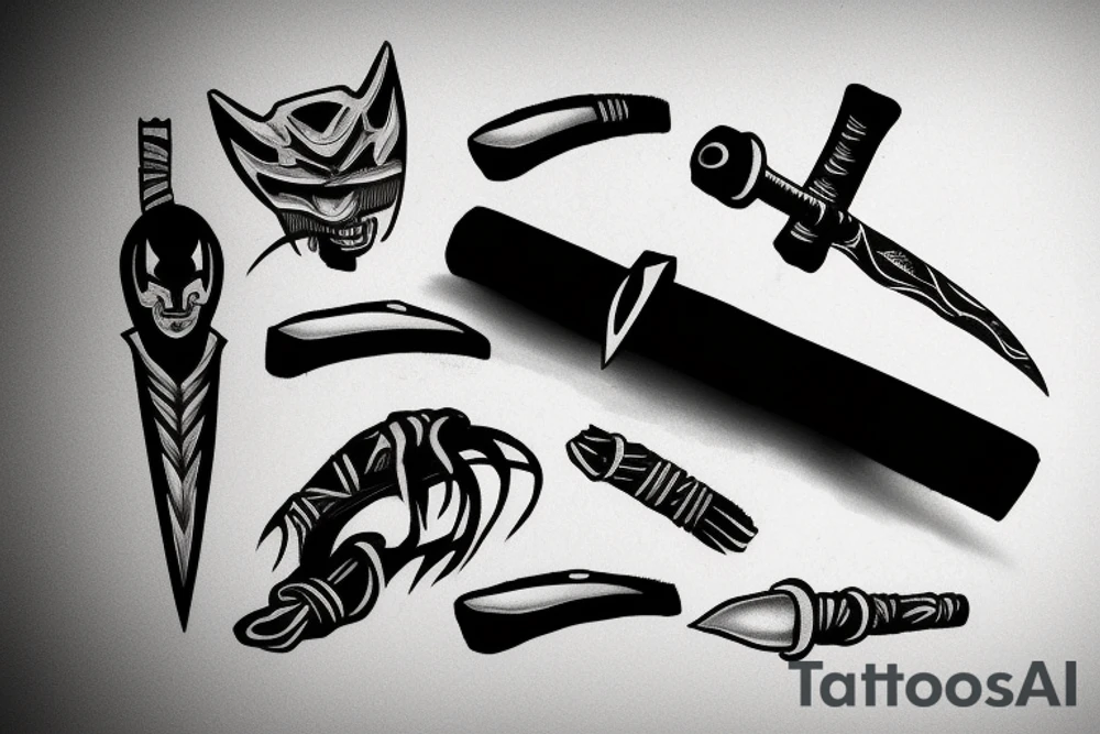 katana blade handle tattoo idea
